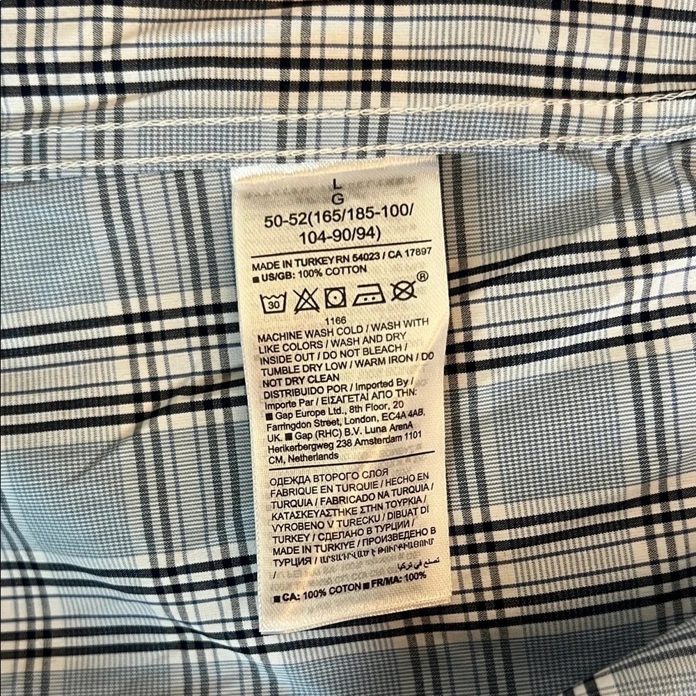 Banana Republic Light Blue Checkered Shirt